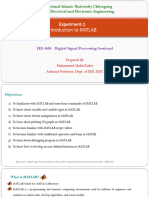 Introduction To MATLAB: Experiment-1