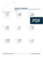 Grade 6 Multiply Two Decimals 0 4 Decimal Digits Column C