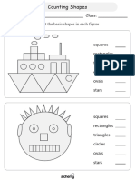 Primary Maths Worksheet (Counting Shapes)