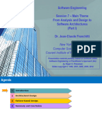 Software Engineering Session 7 - Main Theme From Analysis and Design To Software Architectures (Part I) Dr. Jean-Claude Franchitti