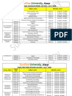 Sunrise Exam Time Table Jan 2023