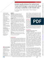 Communication Quality Between The Medical Team and The Head Coach Is Associated With Injury Burden and Player Availability in Elite Football Clubs