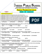 CPS (11th - CHEMISTRY) (YEARLY EXAMINATION)