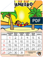 Calendario Mensal Colorido 2024