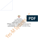 Yes M Systems Java Framework Syllabus 082014