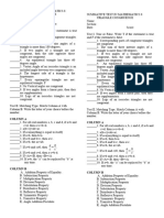 SUMMATIVE TEST IN MATHEMATICS 8 (Triangle Congruence)