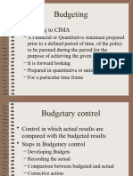 Budgeting and Budgetary Control