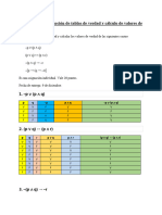 Tarea Asignación Construcción de Tablas de Verdad y Cálculo de Valores de Verdad