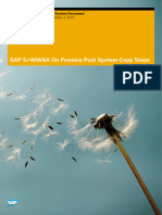 SAP S/4HANA On Premise Post System Copy Steps: Document Version: 1.0 - December 1, 2017