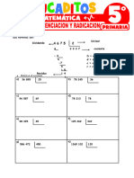 Division Potenciacion y Radicacion para Quinto Grado de Primaria