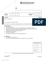 Biology Paper O-Level Practicale Alternative 3