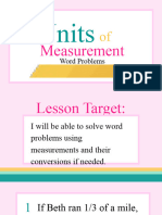 Units of Measurement Word Problems in Pink White Green Playful Style