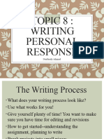 TOPIC 8 - Writing Personal Response