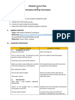 Detailed Lesson Plan in Informative Writting Techniques