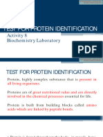 Test For Protein Identification: Activity 8 Biochemistry Laboratory