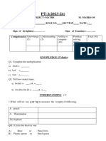 PT-2 Maths Class Iii