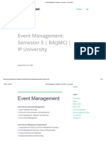 Event Management Notes - Semester 5 - BA (JMC) - IP University