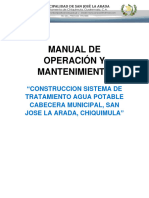 Manual de Operacion y Mantenimiento TRATAMIENTO AGUA POTABLE