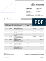 Income Tax Account Statement of Account: Miss Melissa L Cooke 53/10 Shortland ST Telopea NSW 2117