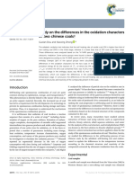 Study On The Differences in The Oxidation Characte