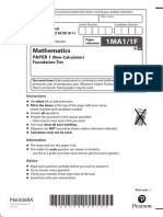 Edexcel GCSE Maths Foundation Paper 1 June 2022