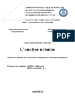 L'analyse Urbaine: Cours Du Deuxième Semestre