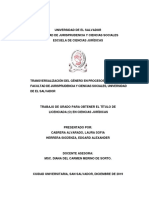 Transversalización Del Género en Procesos Académicos, Universidad de El Salvador