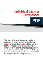 Individual Learner Differences