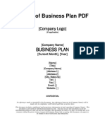 Format of Business Plan PDF