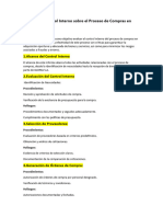 Informe de Control Interno Sobre El Proceso de Compras en GLORIA S