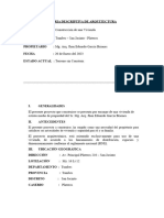 MEMORIA DESCRIPTIVA DE ARQUITECTURA DE LA VIVIENDA DE ESTRATO MEDIO - 200 M2 - Mg. Arq. Jhon Eduardo García Briones