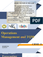 Forecasting OMTQM