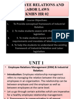 EMPLOYEE RELATIONS AND LABOR LAWS PPT Unit 1 (Autosaved)