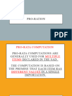 PRO-RATION Individual Vs Individual