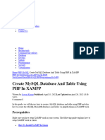 Create Mysql Database and Table Using PHP in Xampp: Prerequisites