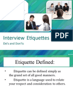 Interview Etiquette, Application, Resume