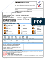 COSHH Risk Assessment - Sodium Hypochlorite