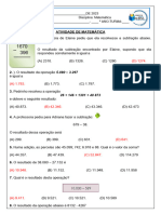 Atividade de Matemática-Soma e Subtração