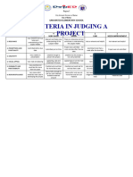 Rubric in Judging Project