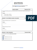 Grade 8 Mathematics Online Baseline - Siyavula - Printout