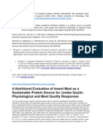 A Nutritional Evaluation of Insect Meal As A Sustainable Protein Source For Jumbo Quails: Physiological and Meat Quality Responses