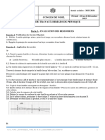 FICHE DE TD DE PHYSIQUE PD& TI Décembre 2023