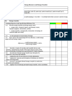 04 Energy Resources and Energy Transfers Topic Checklist