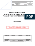 Procedimiento de Desenergización y Bloqueo de Variadores Schneider de 4.16 KV