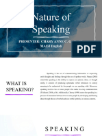 Nature of Speaking and Communicative Competence