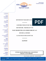 Rapport D'étude Géotechnique - Projet de M Et Mme CAUCAT - LA SALVETAT S...