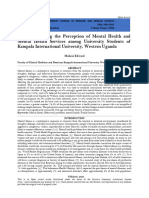 Factors Affecting The Perception of Mental Health and Mental Health Services Among University Students of Kampala International University, Western Uganda