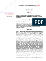 Effects of Online Sport Counseling in Adolescent Taekwondo Athletes Real Match After The COVID-19 Pandemic