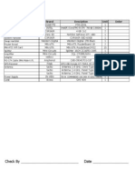 Type Brand Desciption Unit Deler: Check by - Date