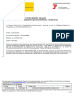 Resolución Sobre Reconocimiento de Baja: Régimen Especial de Trabajadores Por Cuenta Propia o Autónomos